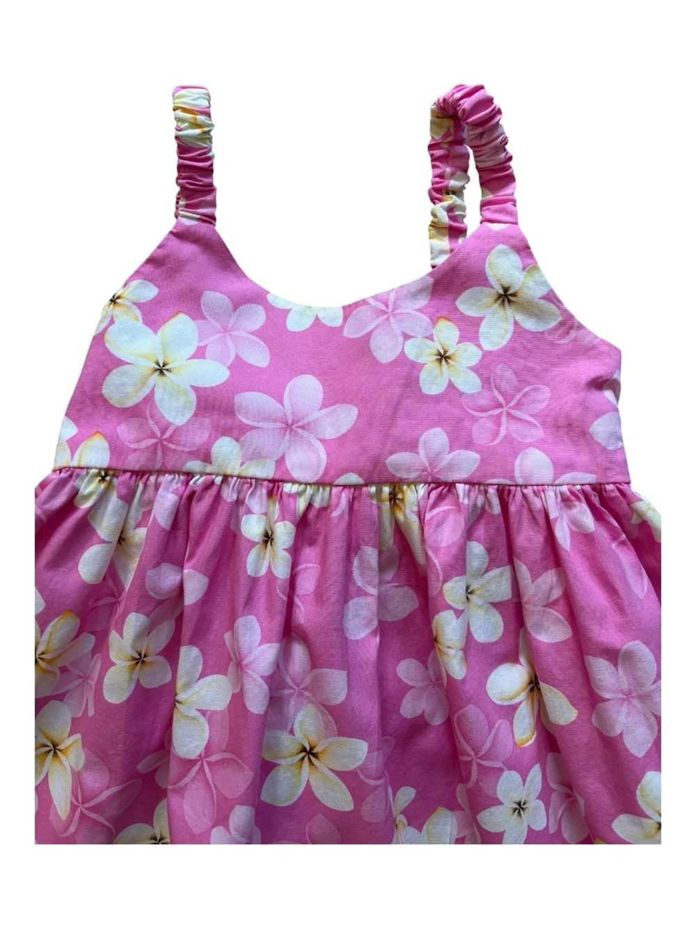 KY'S Vintage Y2K Hawaiian Floral Pink Baby Dress 1-2